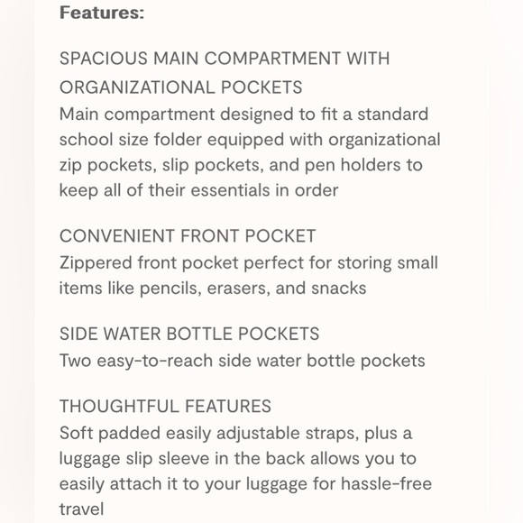 NWT State Bags Kane Kids Travel Backpack Metallic Gold - Picture 10 of 10